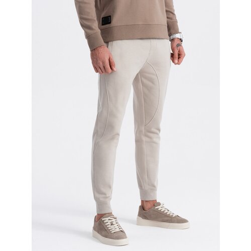 Ombre Men's jogger sweatpants - light beige Cijene