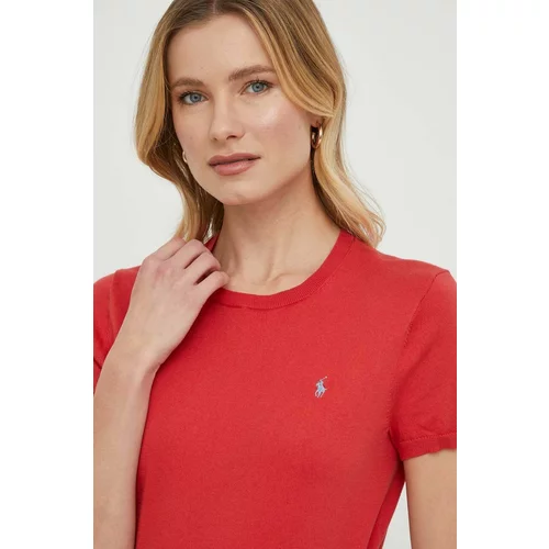 Polo Ralph Lauren Kratka majica ženski, rdeča barva