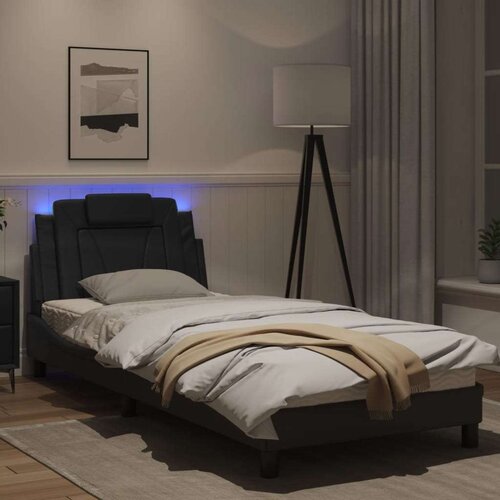  Okvir kreveta s LED svjetlima crni 80 x 200 cm od umjetne kože Slike