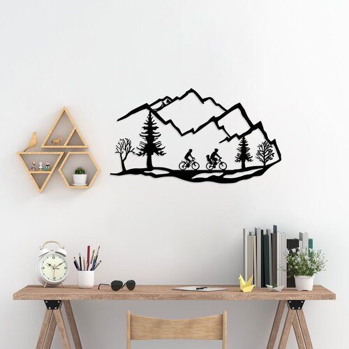 Wallity Zidna dekoracija Mountain Bike, 100x60 cm, 1.5 mm, Crna Slike