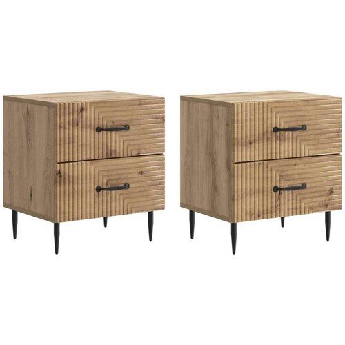  Noćni ormar s ladicama 2 pcs Hrast artisan 43 x 34 5 x 47 5 cm - Hrast artisan 2 Cene