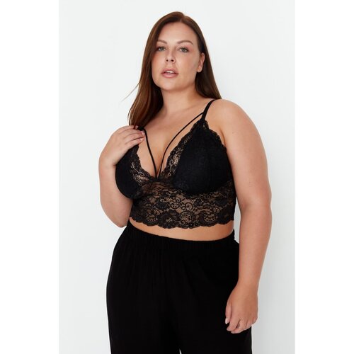 Trendyol Curve Black Piping Detailed Bustier Slike