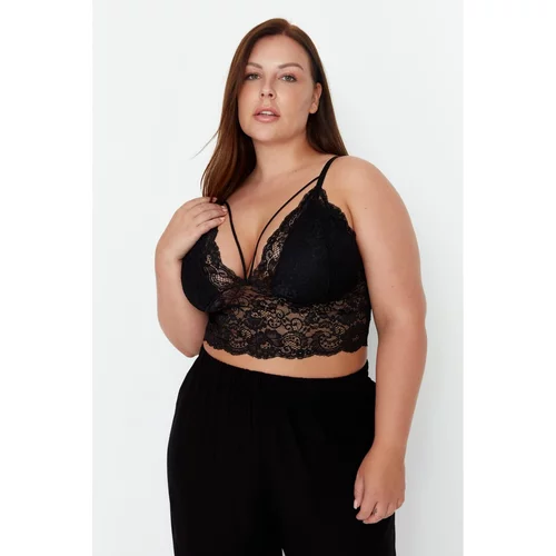 Trendyol Curve Black Piping Detailed Bustier
