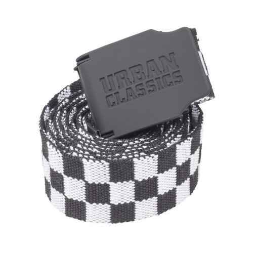 Urban Classics Accessoires UC Canvas Belt Checkerboard 150cm black/white Slike