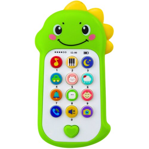  Interaktivni telefon za bebe sa melodijama Dinosaur - zeleni Slike