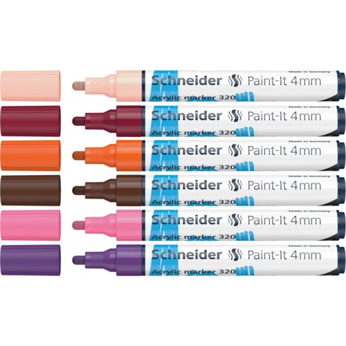 Schneider set akrilnih markera Paint-It 320 Set 3, 4 mm, 6 boja Slike