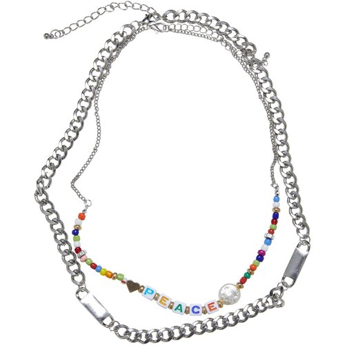 Urban Classics Accessoires Peace Bead Layering Necklace 2-Pack silver Slike