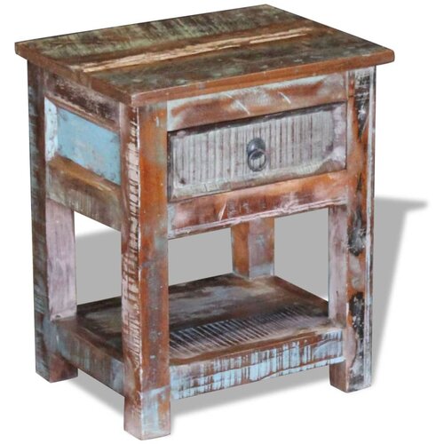 The Living Store Stranska mizica z 1 predalom trden predelan les 43x33x51 cm - Stranska Mizica, (21662479) Cene