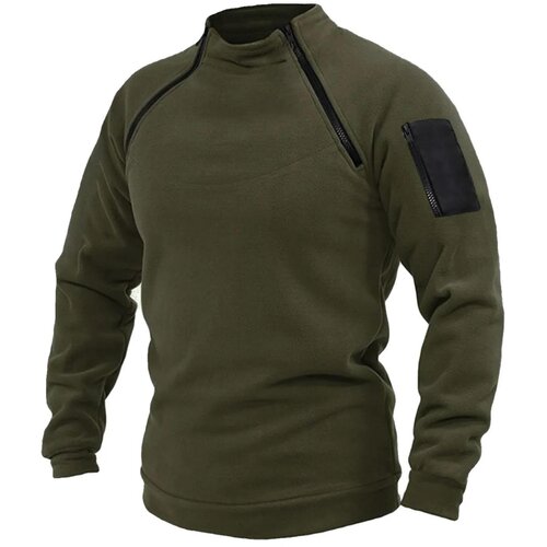 Dewberry 90777 Mens Fleece with Arm Pocket-DARK KHAKI Slike