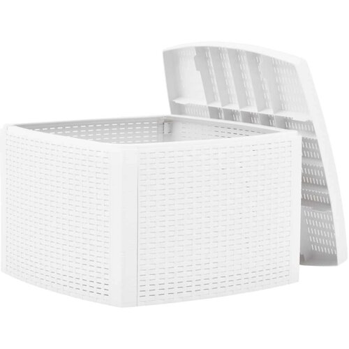 VidaXL Bočni stol bijeli 54 x 54 x 36,5 cm plastični Slike