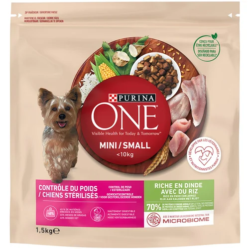 Purina One Mini Weight Control / Sterilised puretina i riža - 9 kg (6 x 1,5 kg)