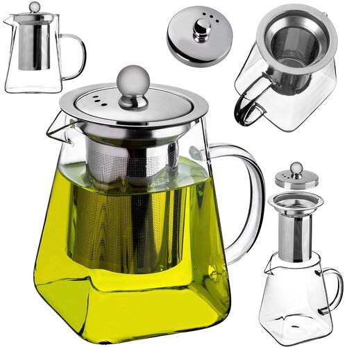 KADAX 650 ml toplotno odporen steklen čajnik z infuzerjem za zeli&scaron;čni čaj, (5000351629) Cene