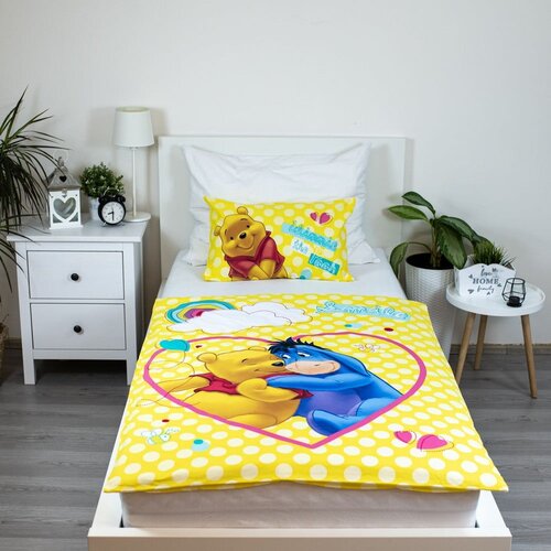 Jerry Fabrics Rumena bombažna otro&amp;scaron;ka posteljnina za otro&amp;scaron;ko posteljico 135x100 cm WTP &amp;quot;Smile&amp;quot; &amp;ndash; Slike