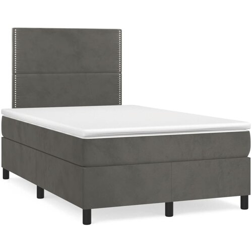  Box spring postelja z vzmetnico temno siva 120x200 cm žamet Cene
