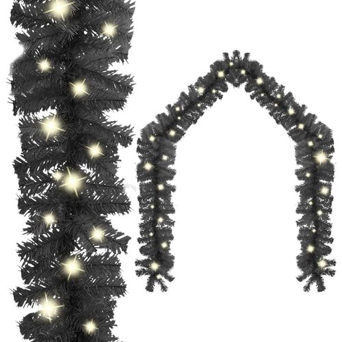 vidaXL Božićna girlanda s LED svjetlima 20 m crna Cijene