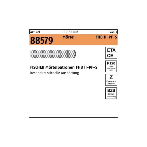 Fischer FHB II-PF 10 x 75 ampula sa smolom visoke vezivne moći high speed 10 mm 507999 10 St. Cijene