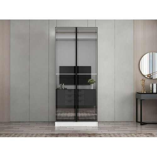 Hanah home ormar sa reflektujućim staklom Nisa 20636, 90 cm, beli Cene
