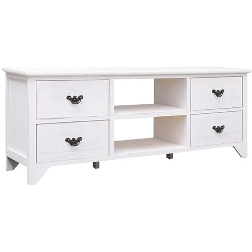 The Living Store TV omarica antično bela 108x30x40 cm trden les pavlovnije - TV Omarica, (21375630) Slike