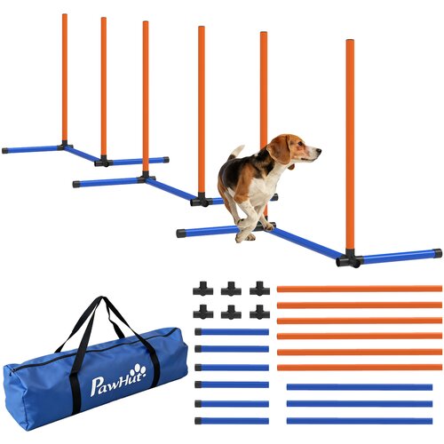 PawHut Agility komplet za pse, 3-delna agility oprema s slalomskimi palicami in torbo za nošenje, (5000239975) Cene
