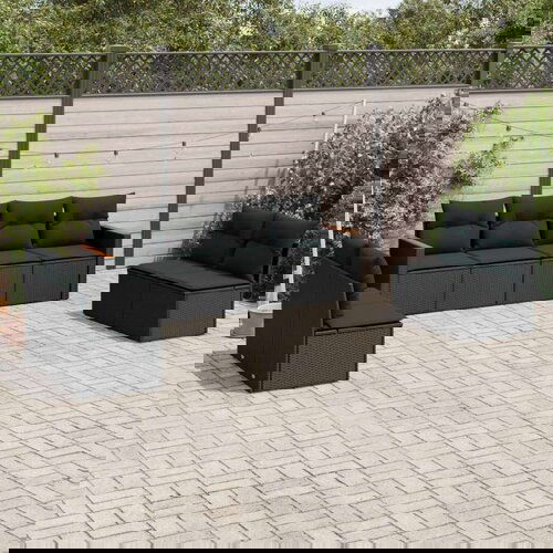  8-dijelni set vrtnih sofa od poliratana s jastucima crni Cijene