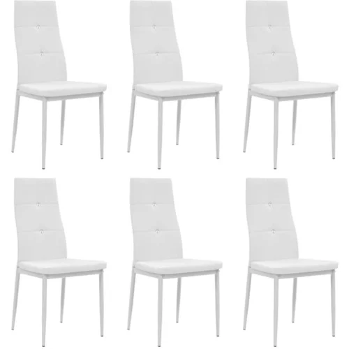  Jedilni stoli 6 kosov belo umetno usnje