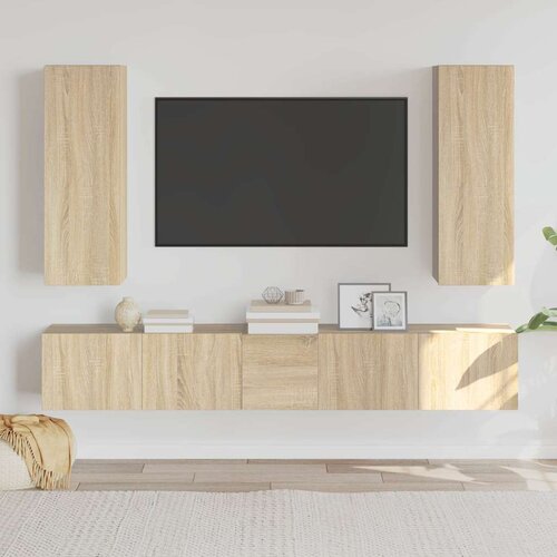  5-dijelni set TV ormarića boja hrasta sonome konstruirano drvo Cene