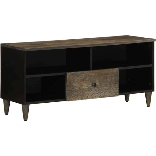 TV omarica črna 100x33x46 cm trden mangov les, (21824073) Cene