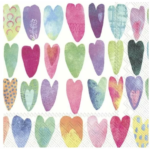 IHR Papirnate salvete u setu od 20 kom Rainbow Hearts -