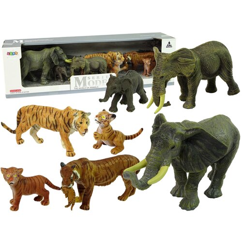 Lean_Toys Set figur afriških slonov, tigrov, divjih živali lea Cene