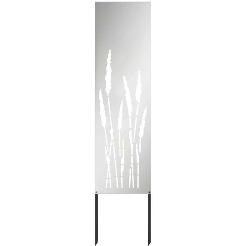 VidaXL Privatnost u vrtu Rezbarija Srebrno 32 x 140 cm Pocinčani čelik Slike