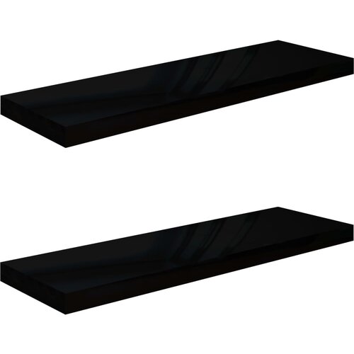 Maison Chic 2 kosi Stenske Police - Viseče police visok sijaj črne 80x23,5x3,8 cm MDF, (21793814) Cene