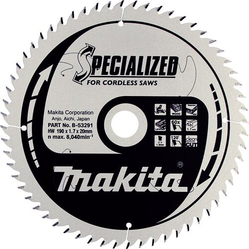 Makita TCT Saw Blade 190mm x 20mm x 60T cordless B-53291 Cene