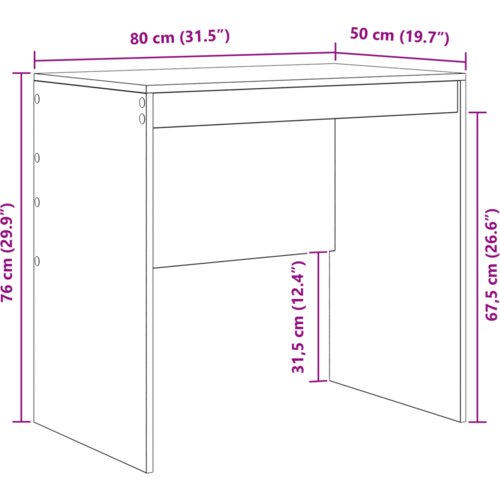 VidaXL Stol Dimljeni hrast 80x50x76 cm Konstruirano drvo Slike