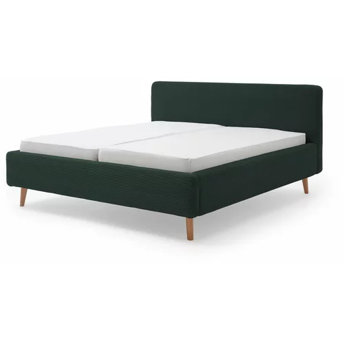 Meise Möbel bračni krevet od zelenog samta Mattis Cord, 160 x 200 cm