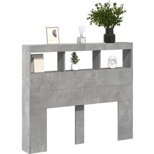  za uzglavlje LED svjetlima boja betona 120x17x102 cm Slike