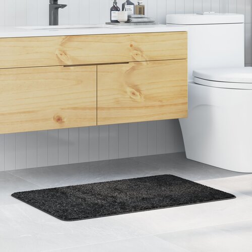 vidaXL Temno siva Poliester 60 x 90 cm Nedrseča Kopalna preproga Cene
