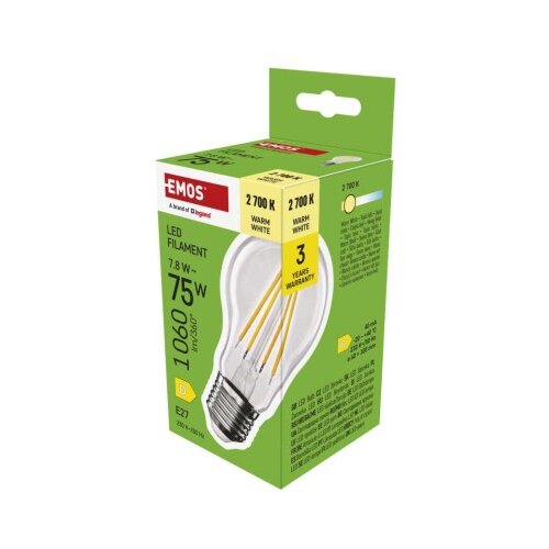  LED žarnica Filament A60 / E27 / 7,8 W (75 W) / 1060 lm / Toplo bel Cene