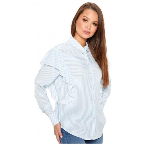 Only Betty Shirt - Cloud Dancer Light Blue Plava Slike