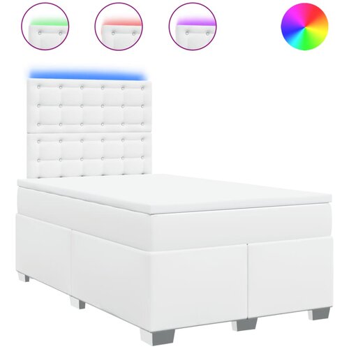 Maison Chic Box spring postelja - Vzmetna postelja z vzmetnico bel 120x200 cm umetno usnje SL23794, (21890393) Cene