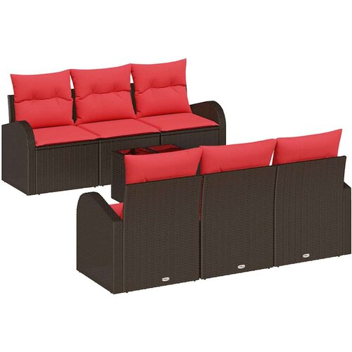 vidaXL Vrtna sedežna garnitura 7 pcs Bež Rdeča 55 x 55 x 37 cm, (5000022136) Cene