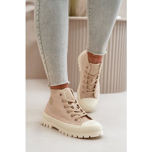 Big Star Women&amp;#039;s high-ankle sneakers Beige Slike