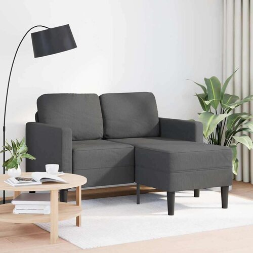 SOFA 2-sjed s ležaljkom u obliku slova L tamnosiva 125 cm lan Cijene