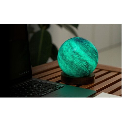 Gingko LED namizna svetilka v temni naravni barvi s steklenim senčilom (vi&amp;scaron;ina 13 cm) Galaxy Breeze &amp;ndash; Slike