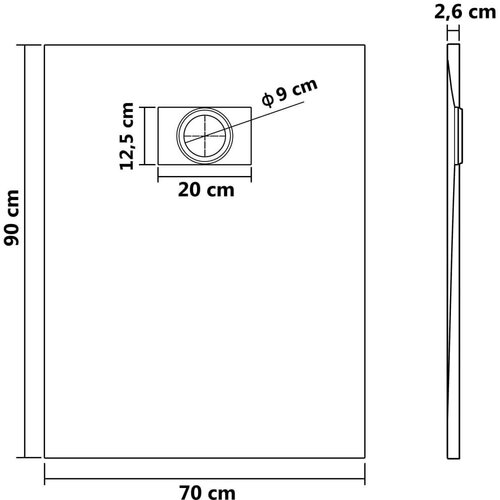 VidaXL Kada za tu&amp;scaron; SMC bijela 90 x 70 cm Slike