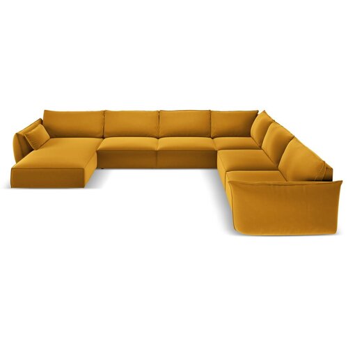 Mazzini Sofas Senf žuta bar&amp;scaron;unasti kutna garnitura (s desnim kutom/u obliku slova &amp;quot;U&amp;quot;) Vanda &amp;ndash; Slike