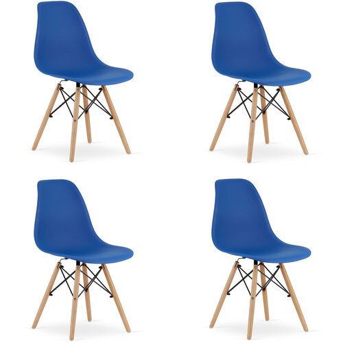 Brandless OSAKA stol modra / naravne noge x 4, (22030636) Slike
