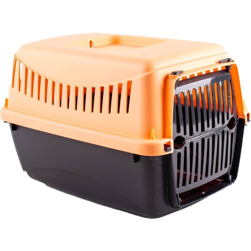 MP BERGAMO gipsy transporter za mačke sa plastičnim vratima, xs, 39x26x25cm, narandžasto-crni Cene