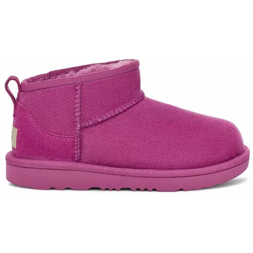 Ugg Dječje cipele za snijeg od brušene kože KIDS CLASSIC ULTRA MINI boja: ljubičasta
