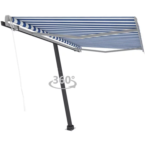  Prostostoječa avtomatska tenda 350x250 cm modra/bela