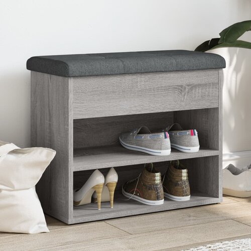  Klupa za cipele siva boja hrasta 62x32x50 cm konstruirano drvo Cijene